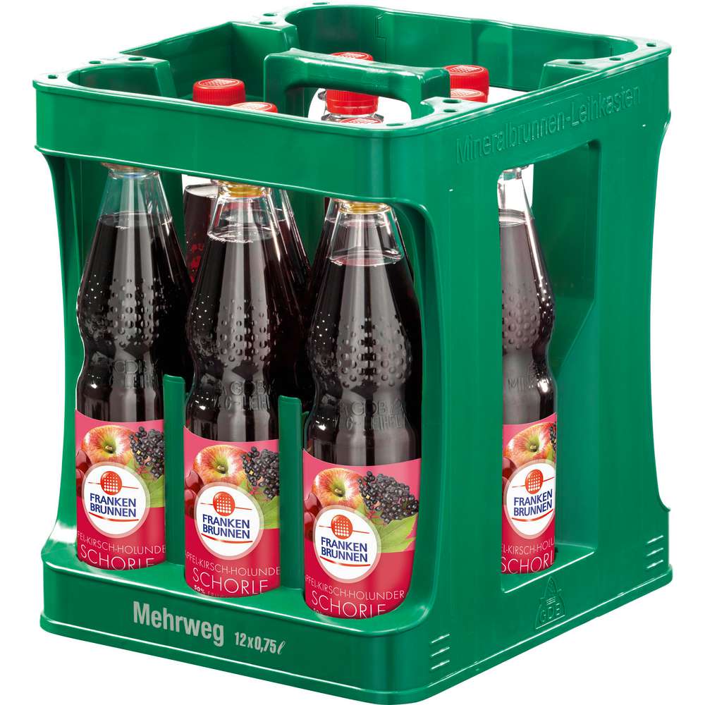 Produktabbildung Franken Brunnen Apfel-Holunder-Kirsch Schorle (12x 0,750 Liter)