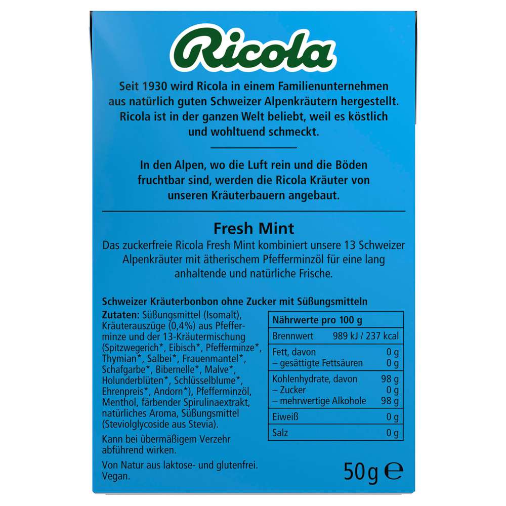 Produktabbildung Ricola Bonbons Fresh Mint ohne Zucker
