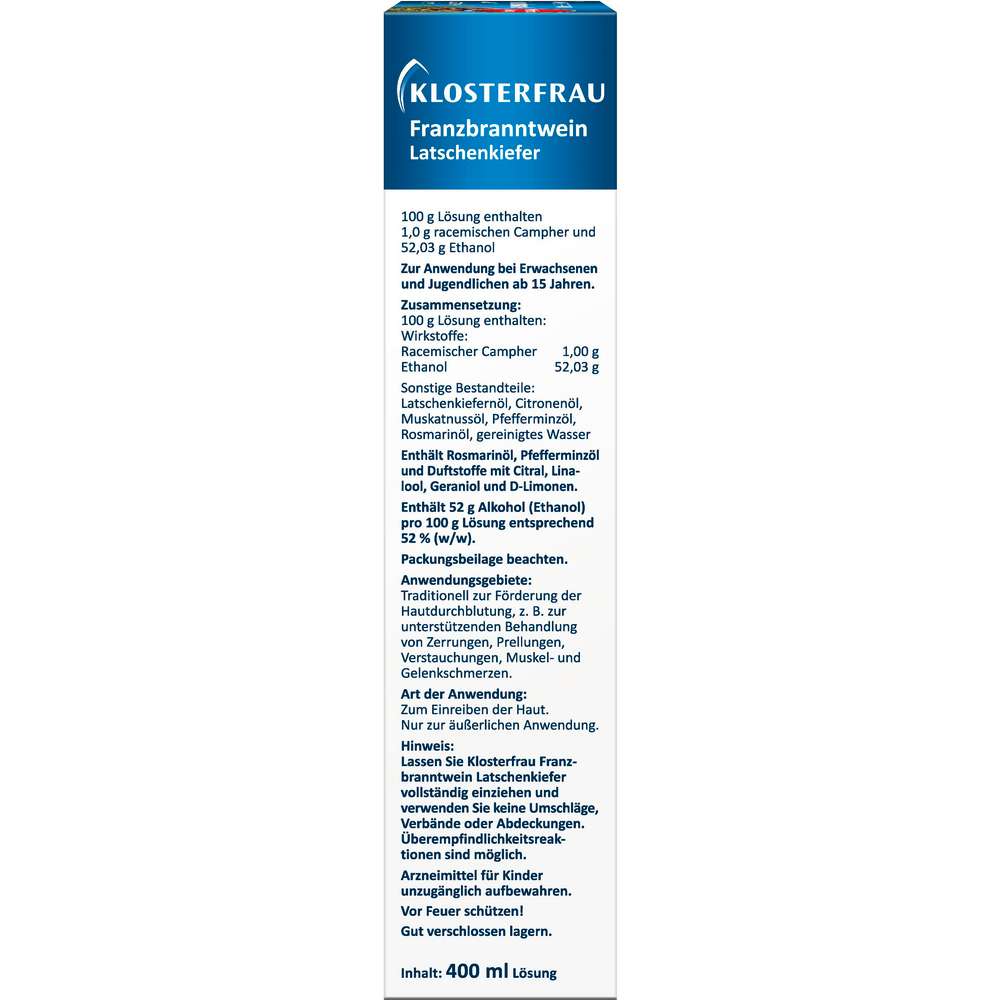 Produktabbildung Klosterfrau Franzbranntwein Latschenkiefer