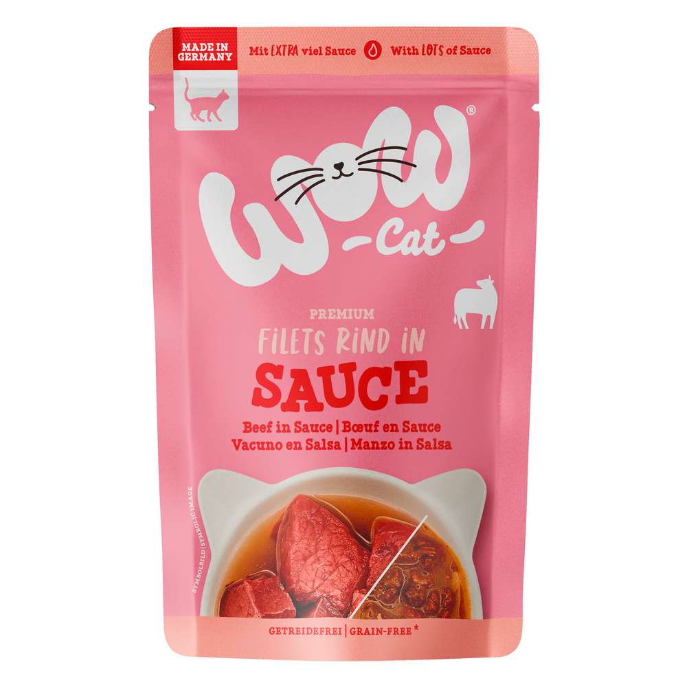 Produktabbildung WOW Katzen-Nassfutter, Rind/Sauce