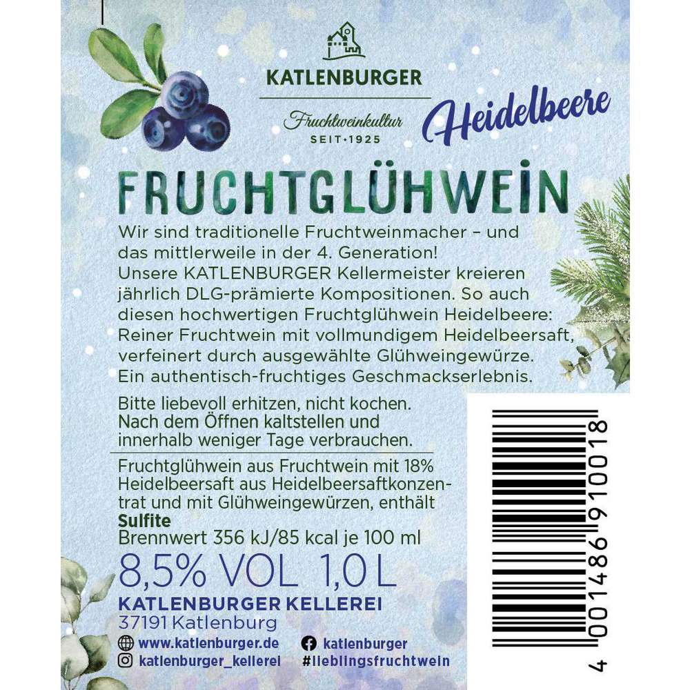 Produktabbildung Kaltenburger Fruchtglühwein Heidelbeere