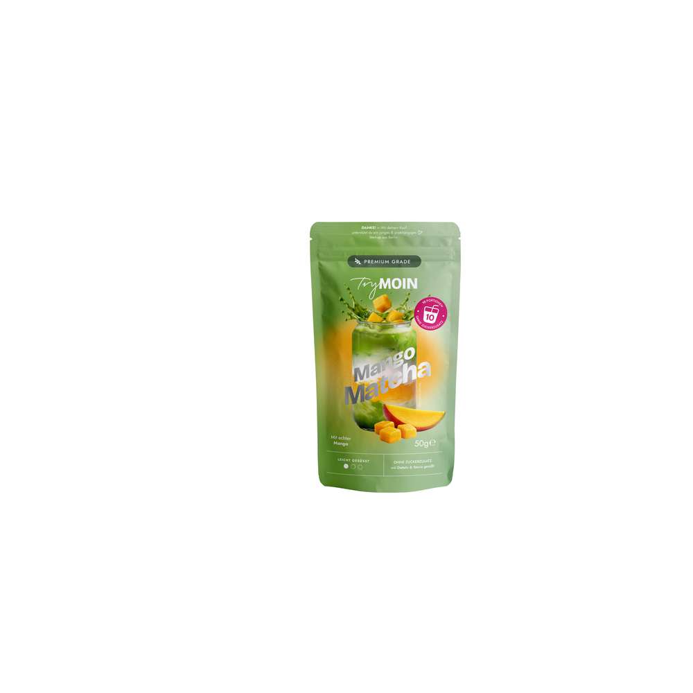 Produktabbildung TryMoin Matcha Latte Pulver, Mango