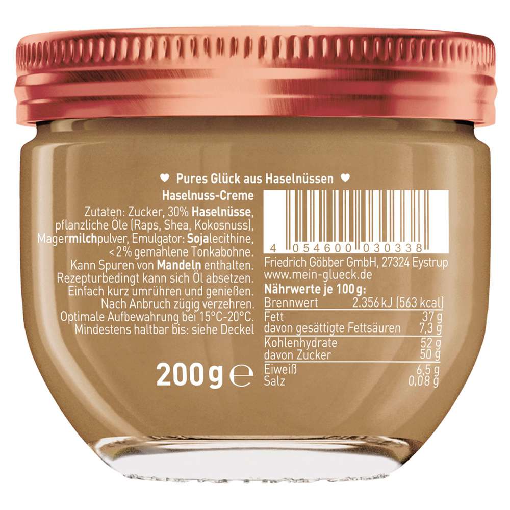 Produktabbildung Glück Haselnuss-Creme
