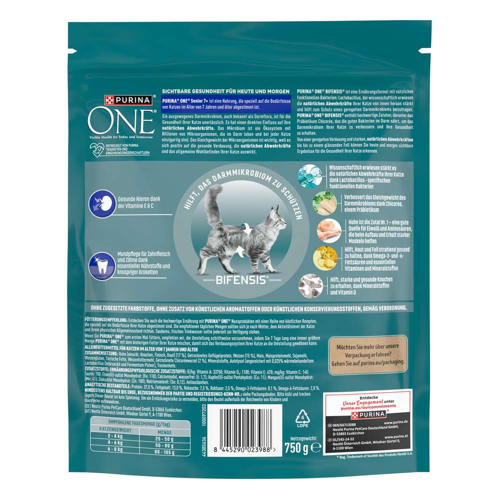 Produktabbildung Purina Katzen-Trockenfutter One, Senior Huhn 