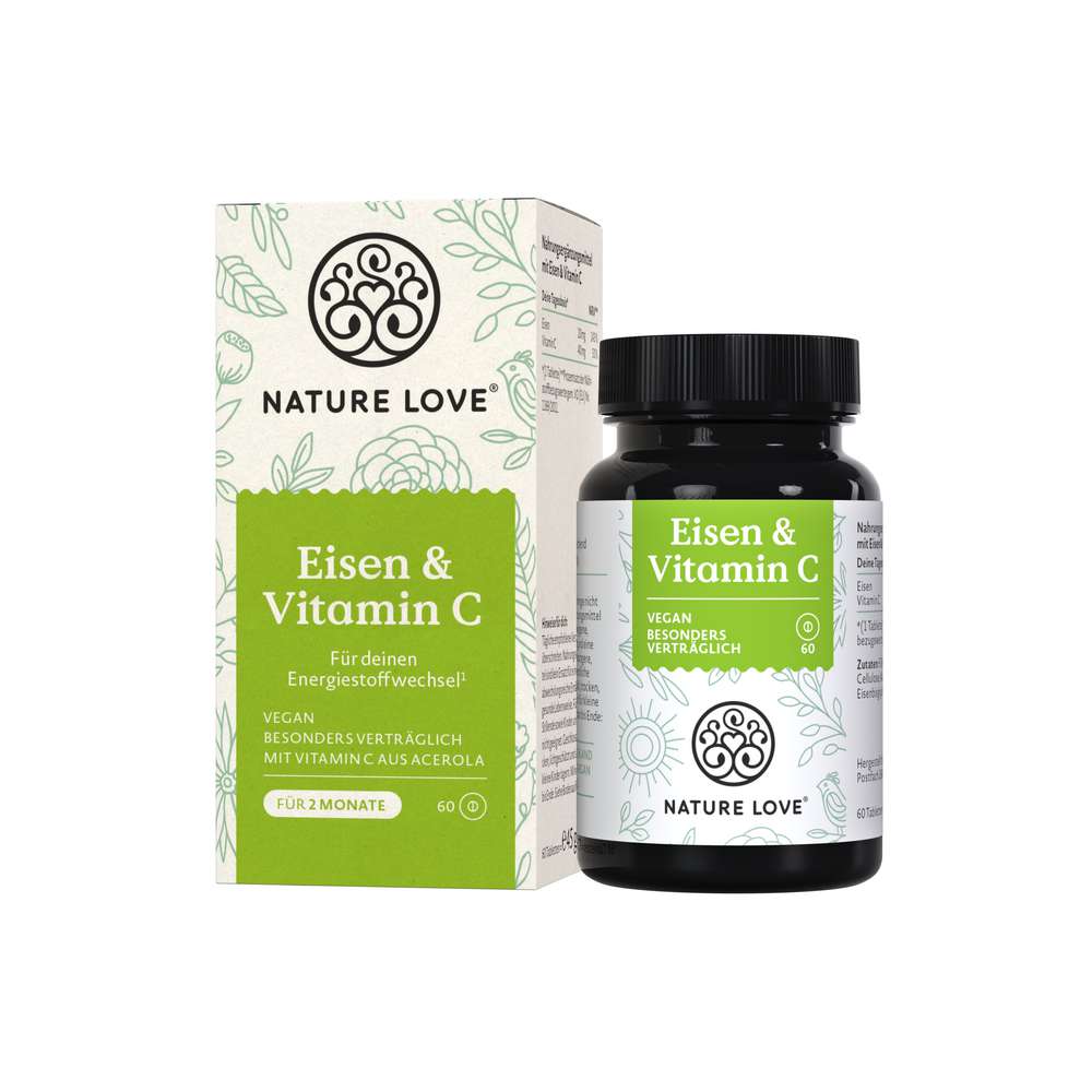 Produktabbildung Nature Love Eisen & Vitamin C, 60 Tabletten
