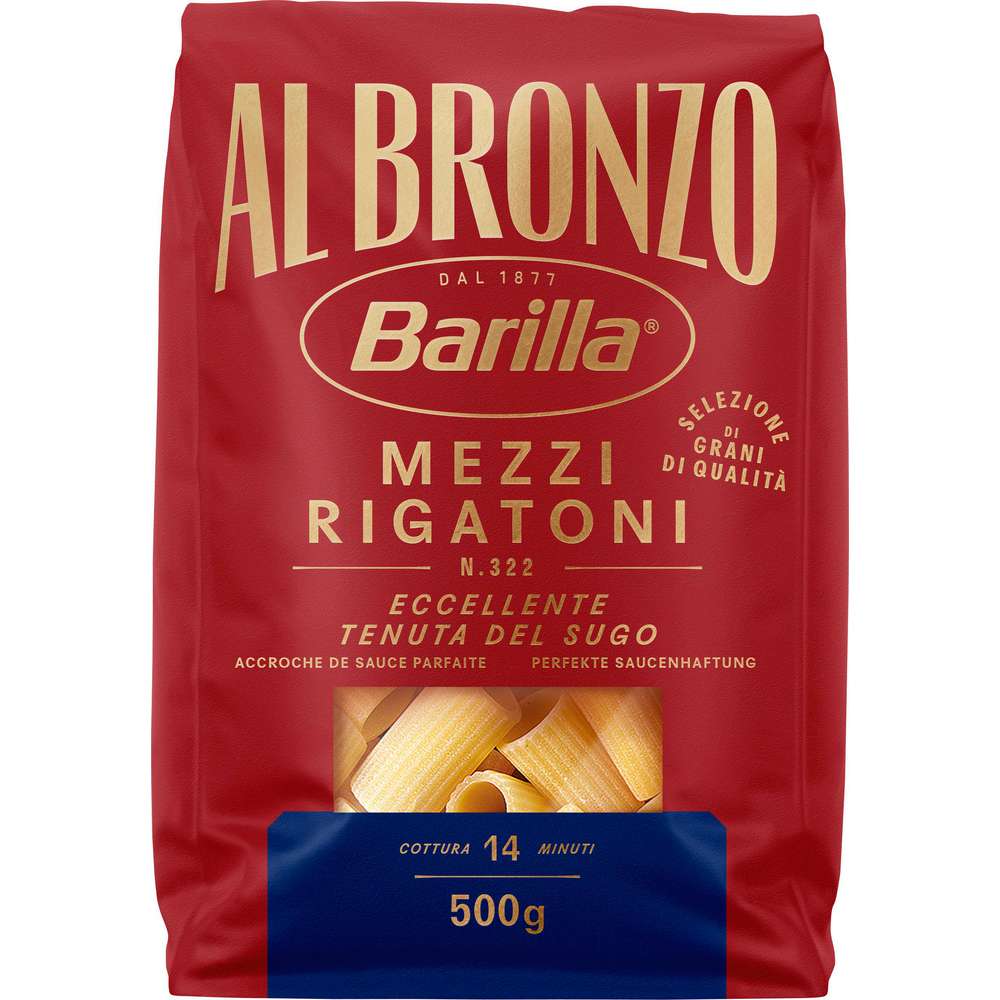 Produktabbildung Barilla Al Bronzo Mezzi Rigatoni, Pasta