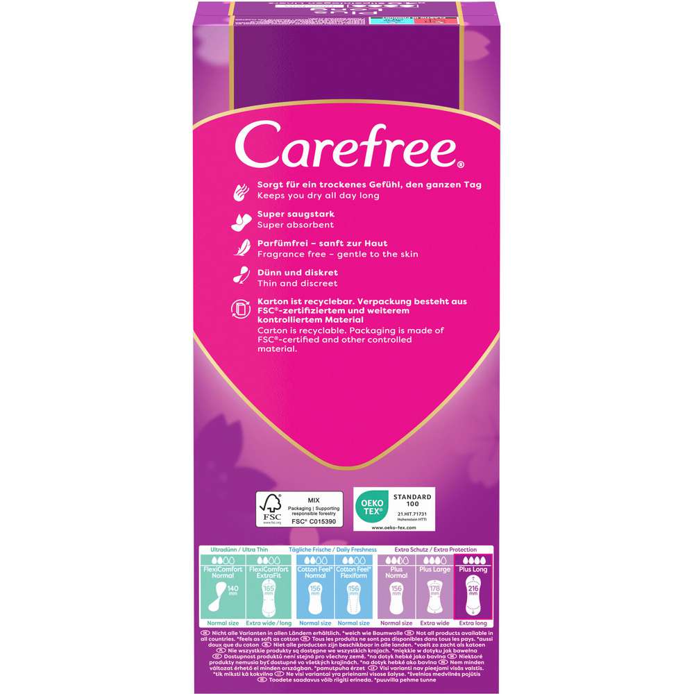 Produktabbildung Carefree Slipeinlagen Plus Long, 40er
