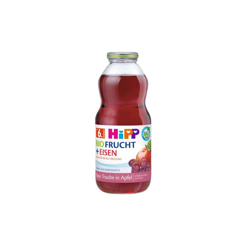 Produktabbildung Hipp Bio Fruchtsaft +Eisen, Rote Traube in Apfel