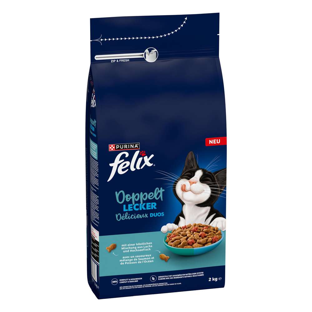 Produktabbildung Felix Katzen-Trockenfutter, Delicieux Duos mit Fisch
