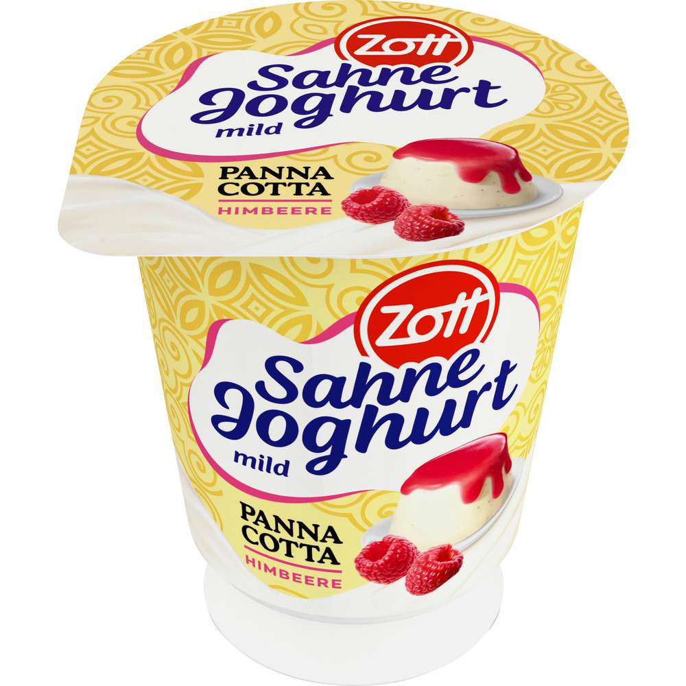 Produktabbildung Zott Sahnejoghurt, Himbeer Panna Cotta