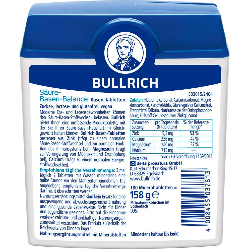 Produktabbildung Bullrich Säure-Basen-Balance Tabletten, vegan