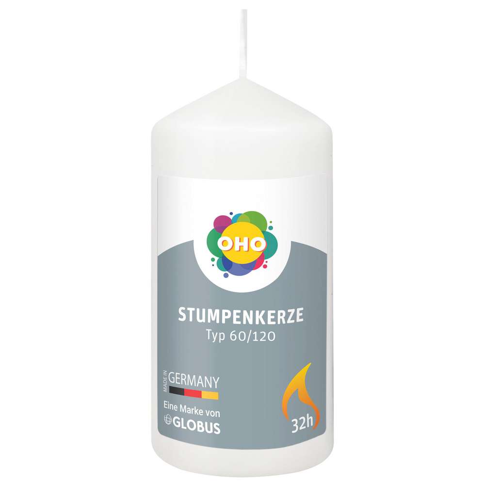 Produktabbildung OHO Stumpenkerze, weiß
