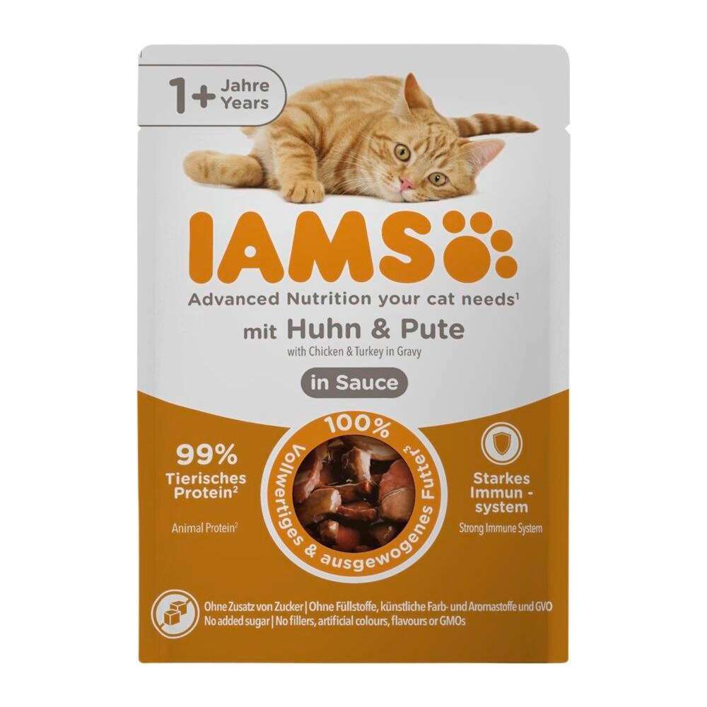 Produktabbildung IAMS Katzen-Nassfutter, Huhn & Pute in Sauce