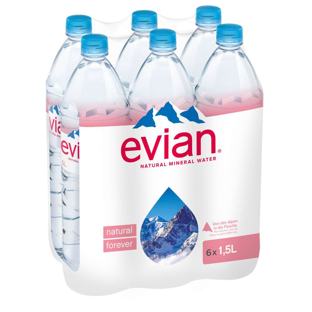 Produktabbildung Evian Mineralwasser, still (6x 1,500 Liter)