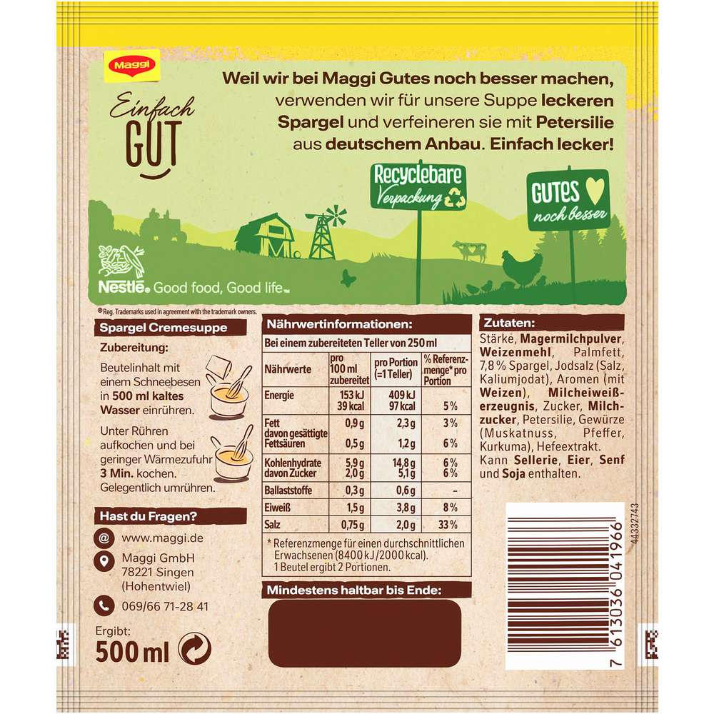 Produktabbildung Maggi Genießer Suppe, Spargel Creme