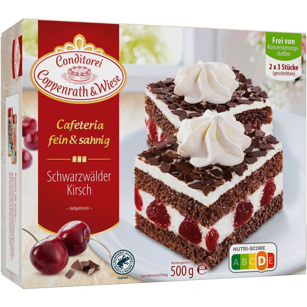 Produktabbildung Conditorei Coppenrath & Wiese Fein&Sahnig Kuchenschnitten, Schwarzwälder Kirsch, tiefgekühlt