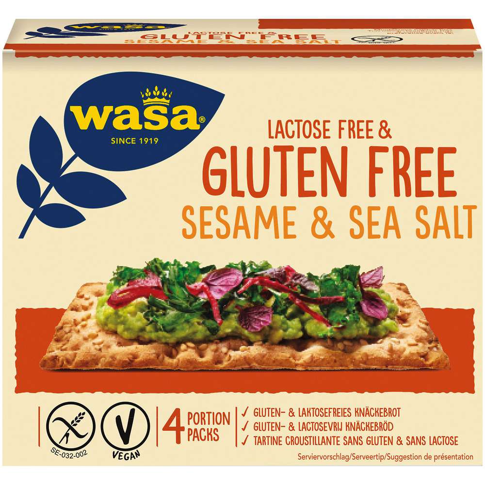 Produktabbildung Wasa Knäckebrot Sesam & Sea Salt, glutenfrei