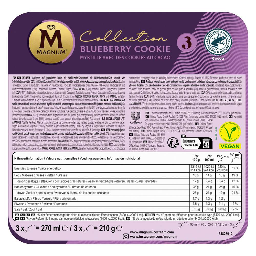 Produktabbildung Magnum Stiel-Eis, Blueberry Cookie Vegan 
