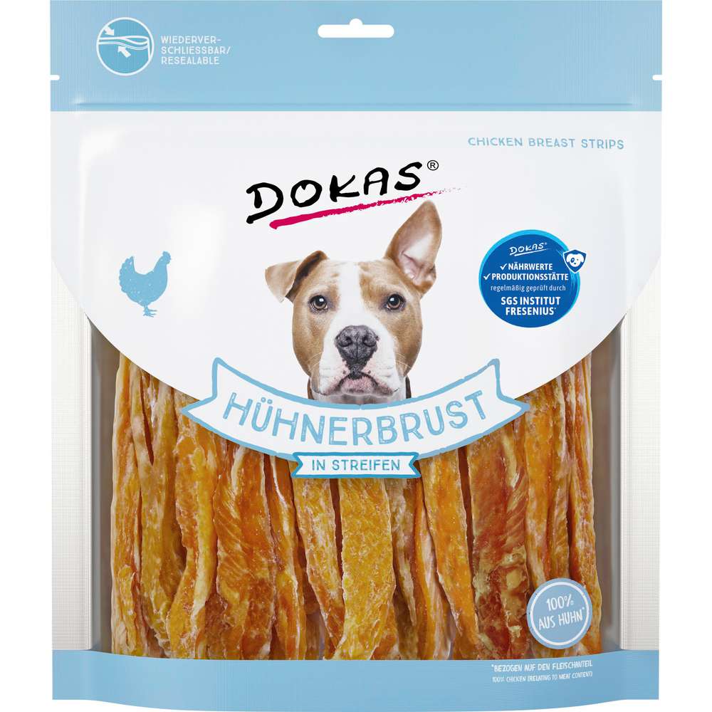 Produktabbildung Dokas Hunde-Snack, Hühnerbruststreifen