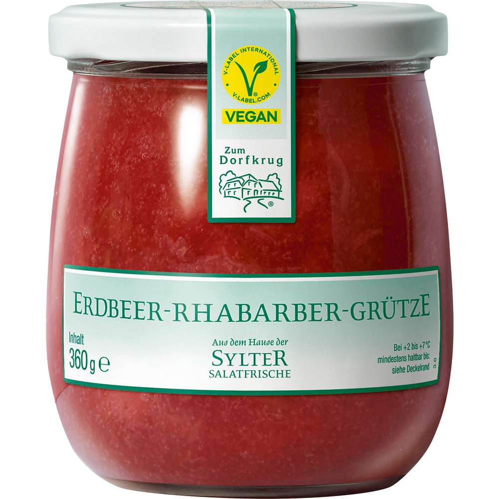 Produktabbildung Zum Dorfkrug Erdbeer-Rhabarber-Grütze 