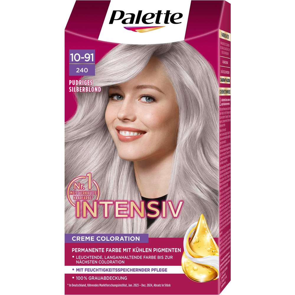 Produktabbildung Poly Palette Haarfarbe Creme Coloration, 200 Pudriges Silberblond