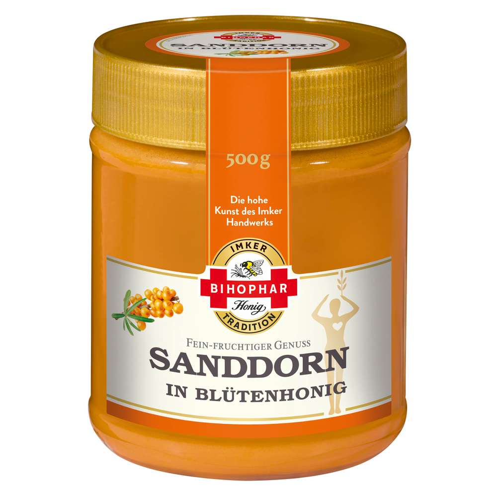 Produktabbildung Bihophar Blütenhonig mit Sanddorn