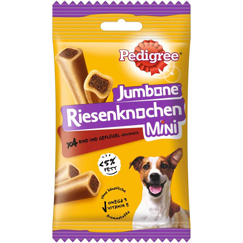 Produktabbildung Pedigree Hunde-Snack Jumbone Riesenknochen, Mini, Rind/Geflügel