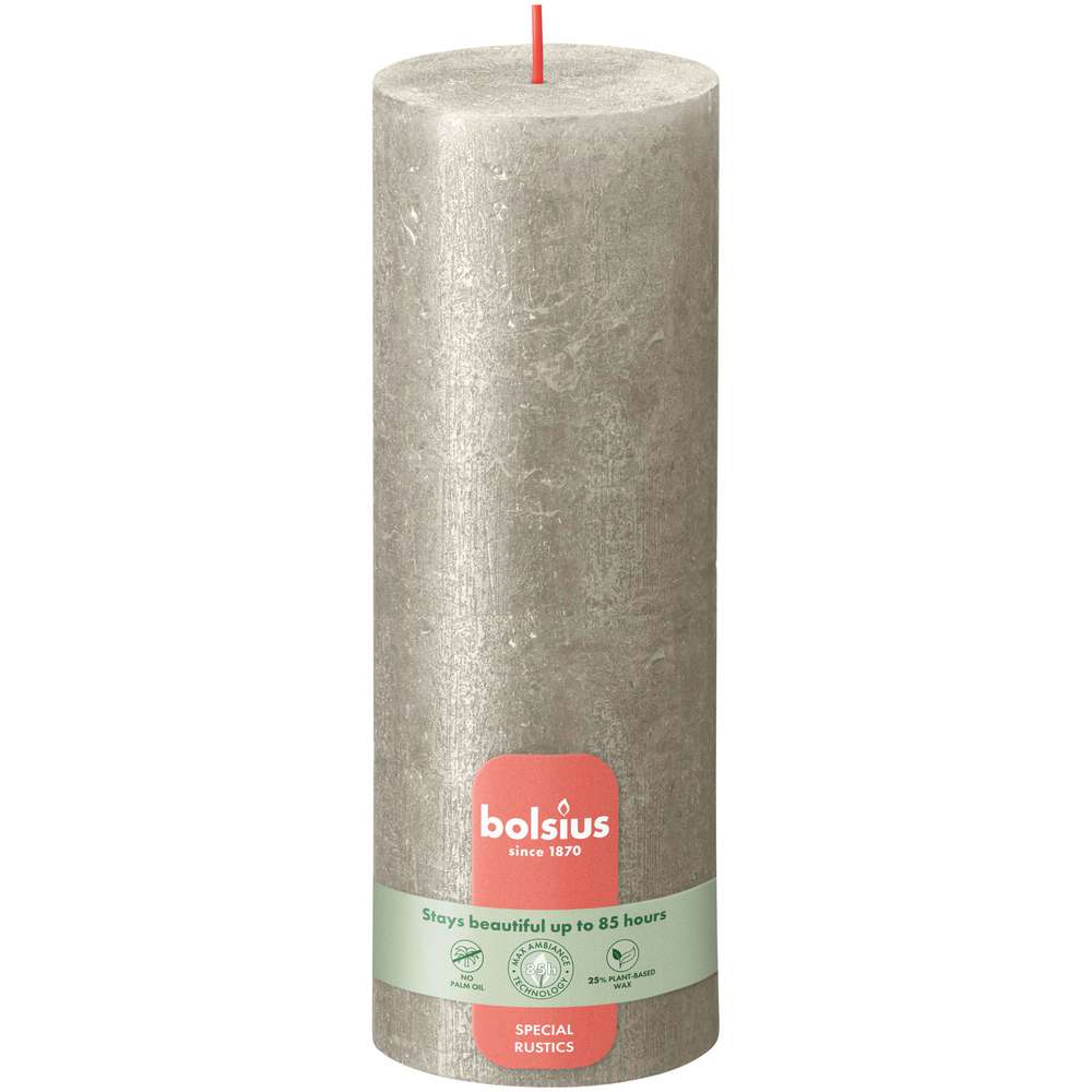 Produktabbildung Bolsius Rustik Kerze Shimmer 19x6,8cm, Champagner