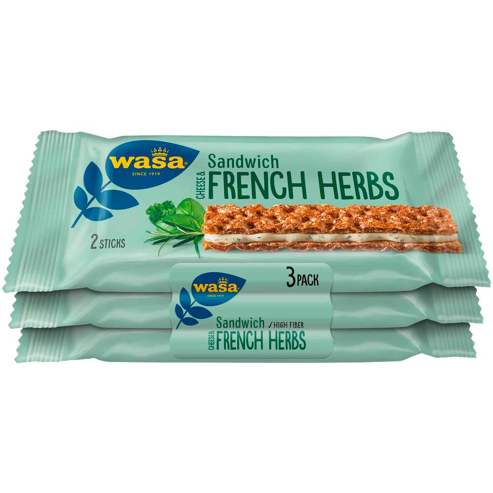 Produktabbildung Wasa Knäckebrot Sandwich, Cheese & Fresh Herbs
