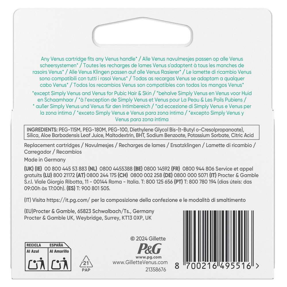Produktabbildung Gillette Venus Smooth Sensitive Rasierklingen