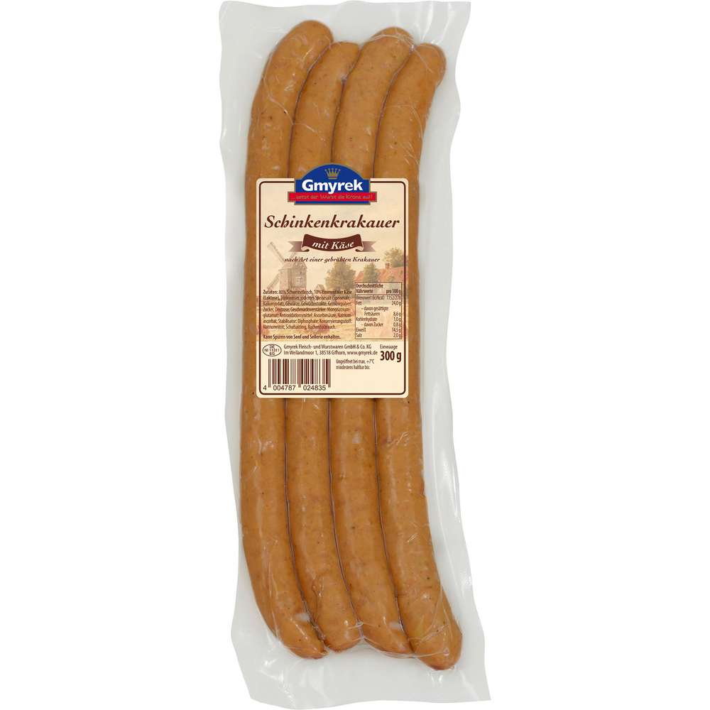 Produktabbildung Gmyrek Schinkenkrakauer mit Käse