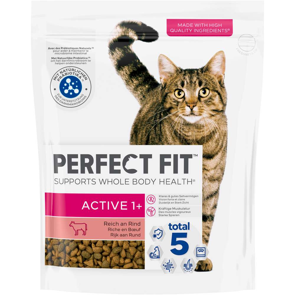 Produktabbildung Perfect Fit Katzen-Trockenfutter, Active, Rind