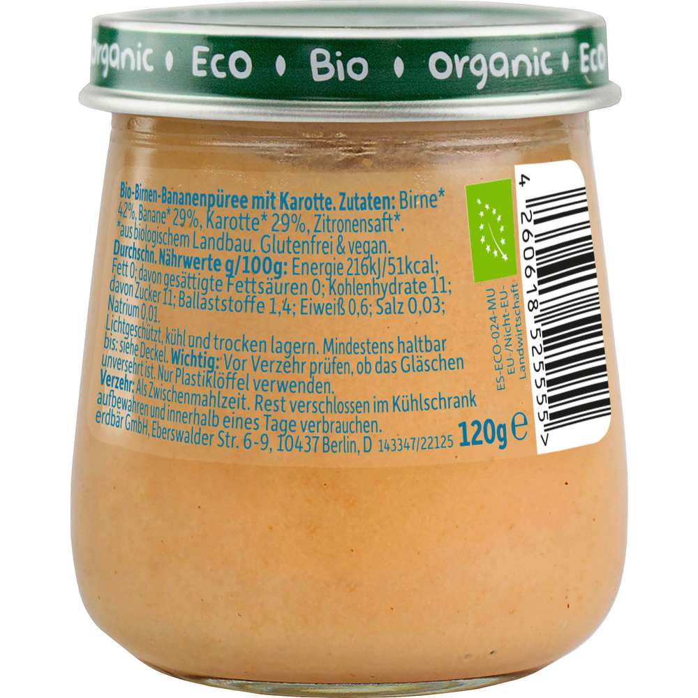 Produktabbildung Freche Freunde Bio Früchte-Gläschen, Birne, Banane & Karotte