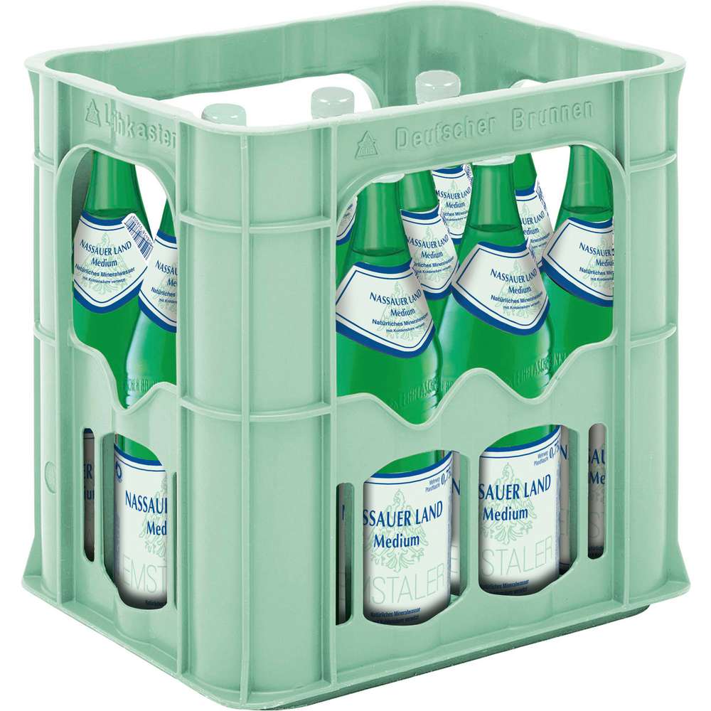 Produktabbildung Nassauer Land Mineralwasser, Medium (12x 0,750 Liter)