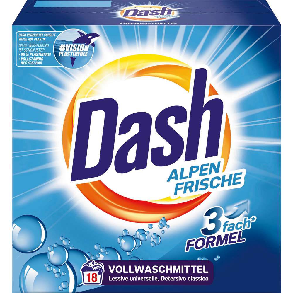 Produktabbildung Dash Voll-Waschmittel, Pulver, Alpen Frische