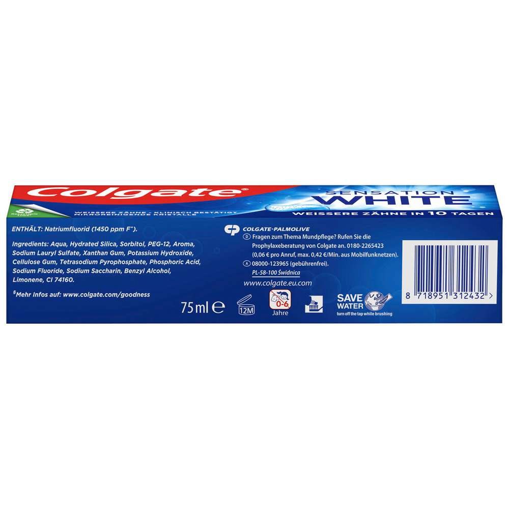 Produktabbildung Colgate Zahncreme Sensation White