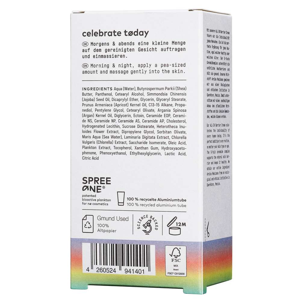 Produktabbildung No Cosmetics Barrier Cream All-In Celebrate tøday 