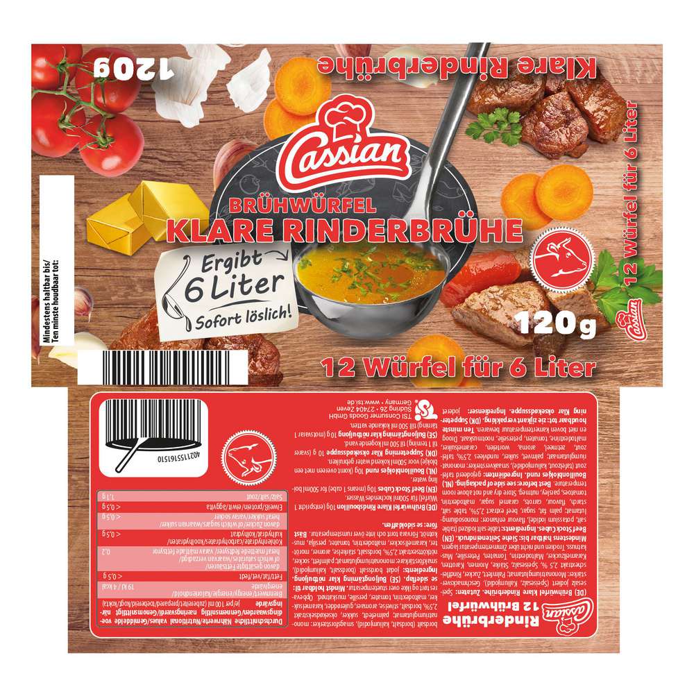 Produktabbildung Cassian Brühwürfel Rind