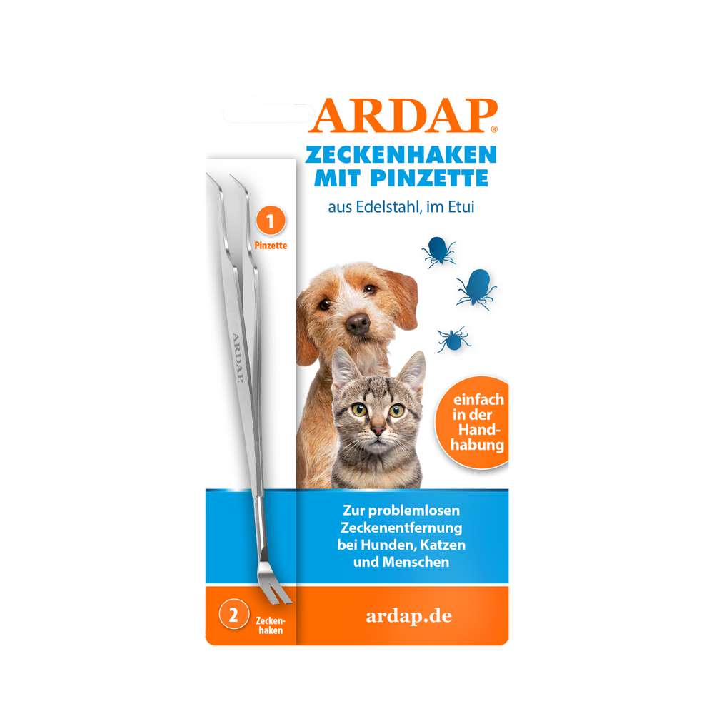 Produktabbildung Ardap Zeckenhaken mit Pinzette