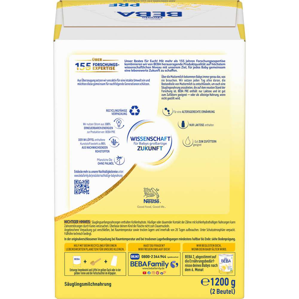 Produktabbildung Nestle Beba Anfangsmilch Pre