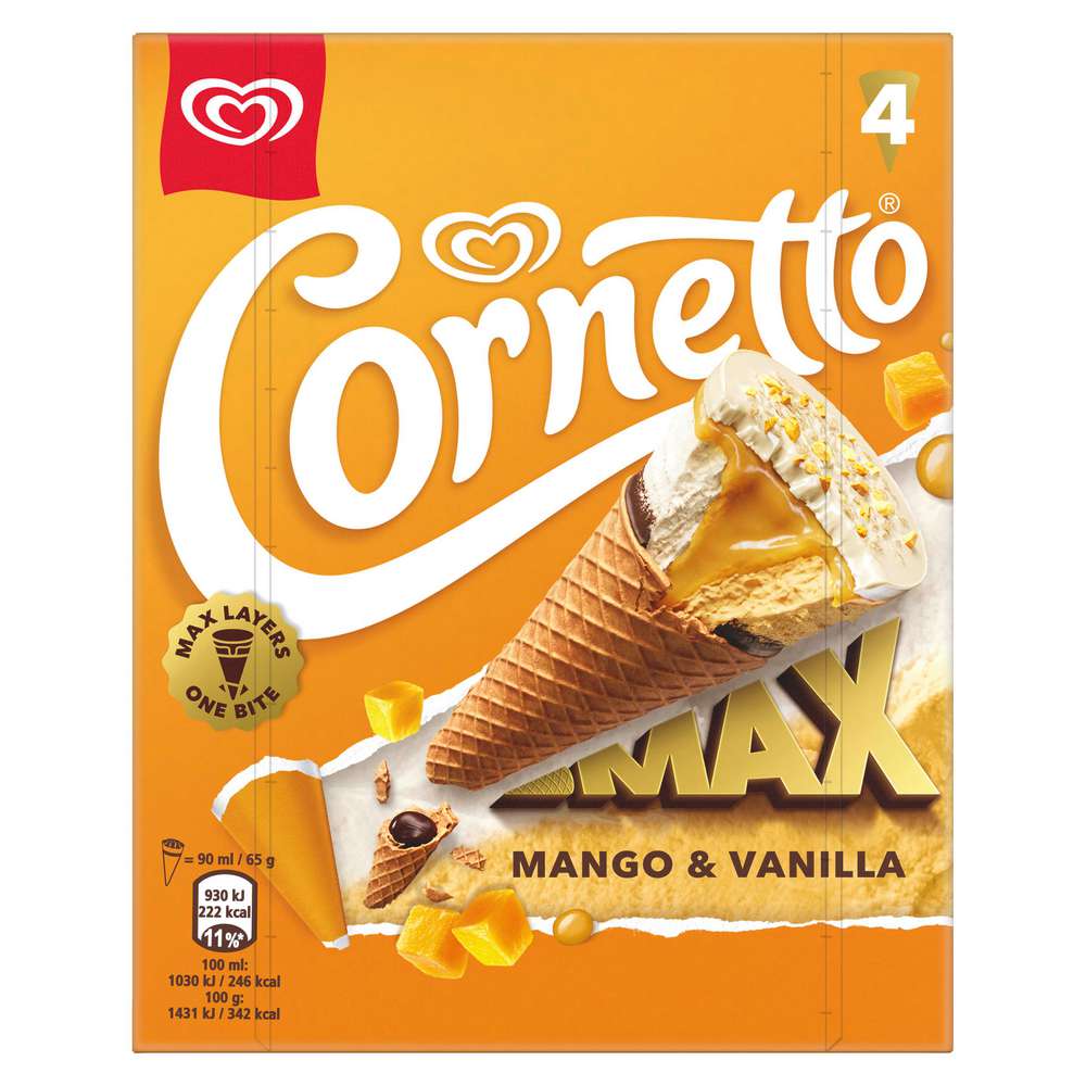 Produktabbildung Langnese Cornetto Max Waffeleis, Mango-Vanille