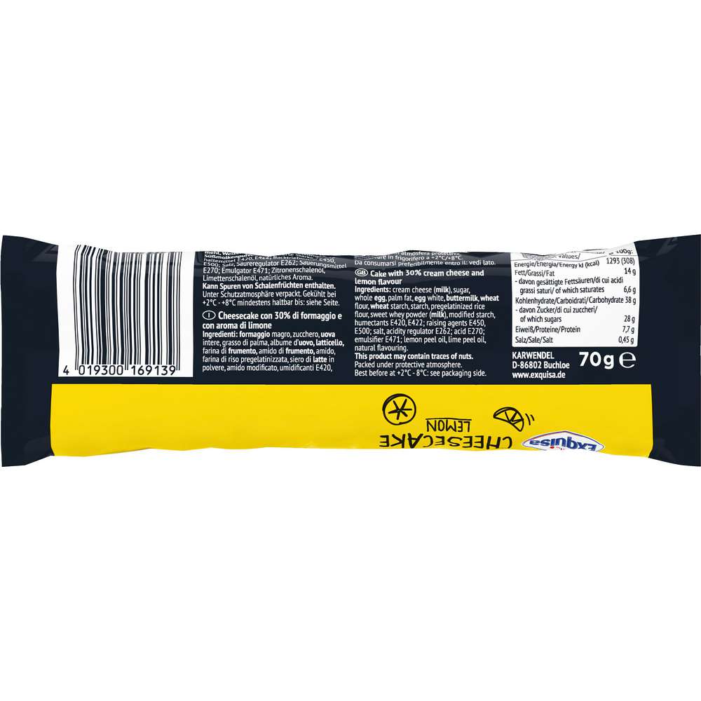 Produktabbildung Exquisa Kuchensnack, Cheesecake Lemon