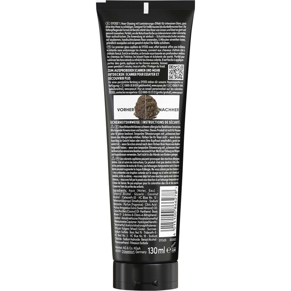 Produktabbildung Syoss Haarglossing Glaze, Kühles Mittelbraun