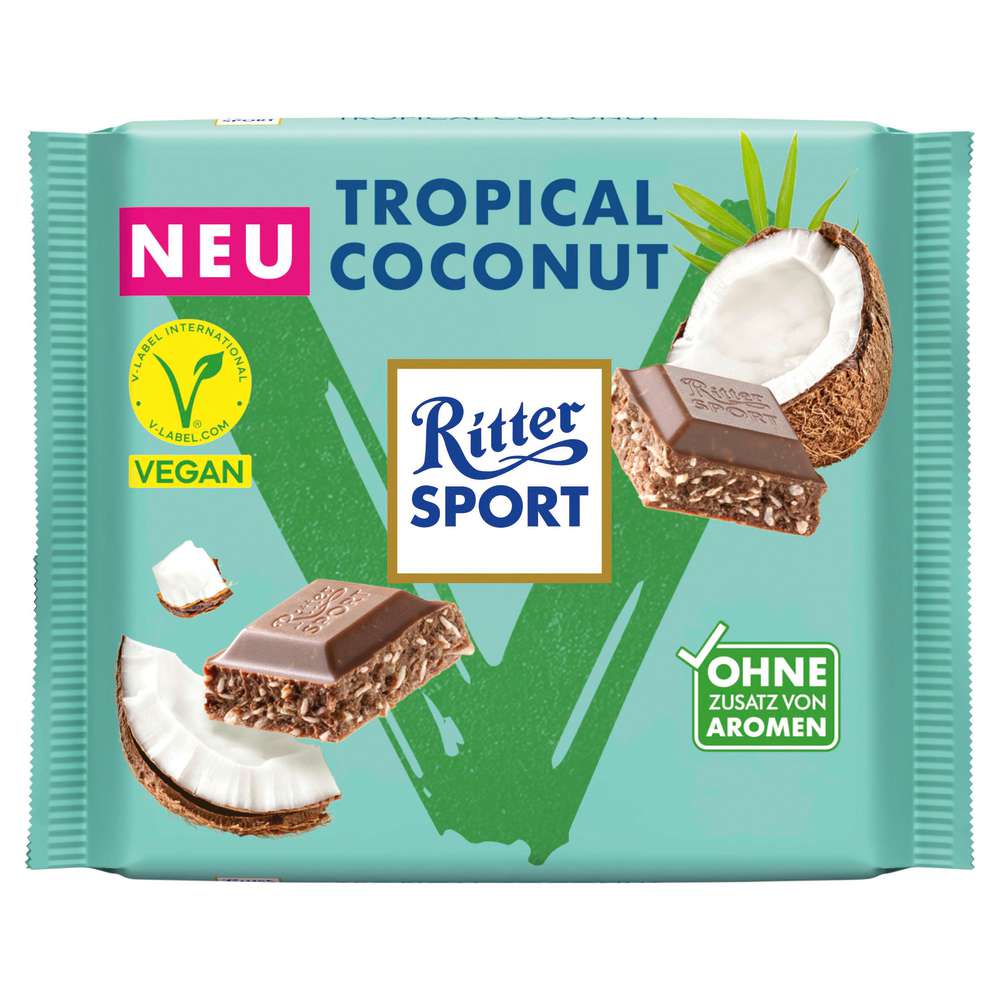 Produktabbildung Ritter Sport Tafelschokolade, Vegan Tropical Coconut 