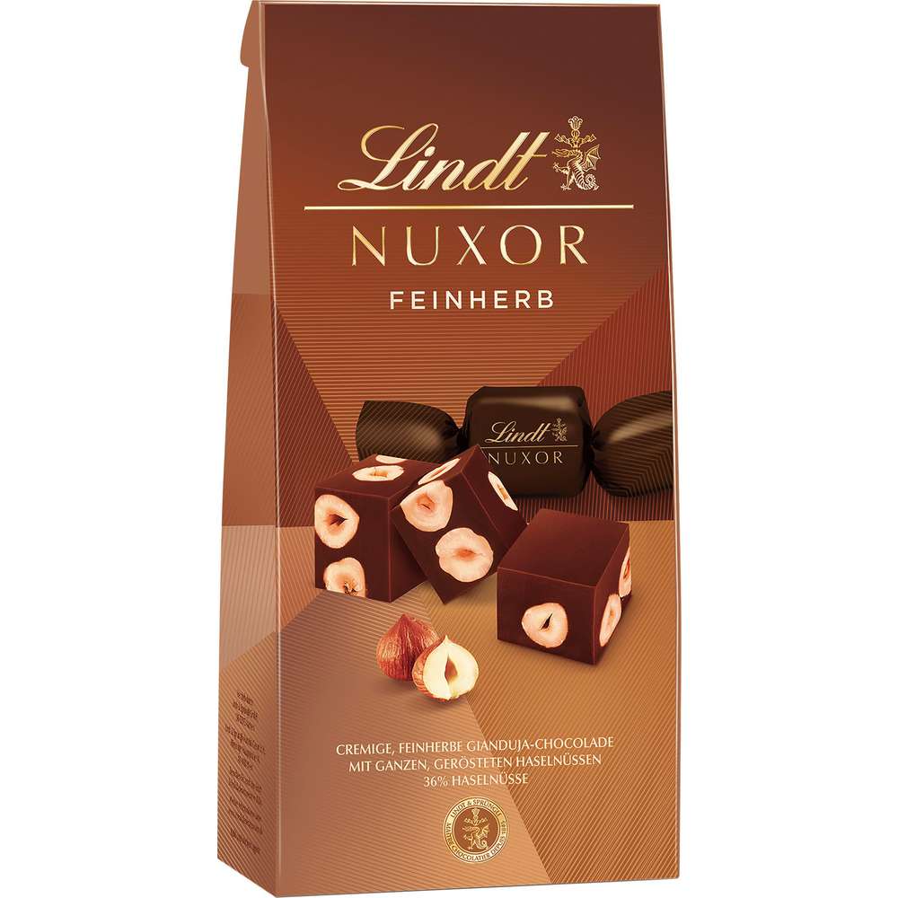 Produktabbildung Lindt Nuxor Schoko-Würfel, Gianduja Feinherb