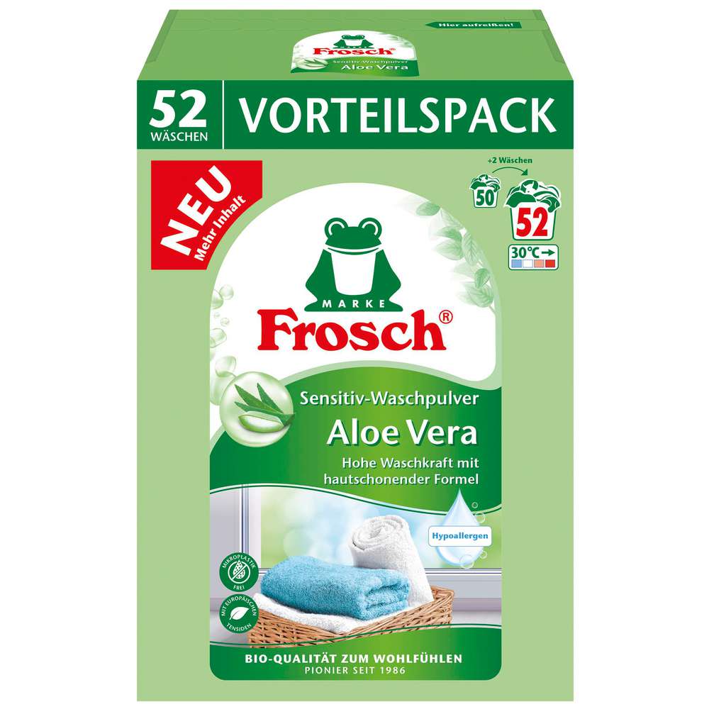 Produktabbildung Frosch Sensitiv-Waschmittel Pulver, Aloe Vera