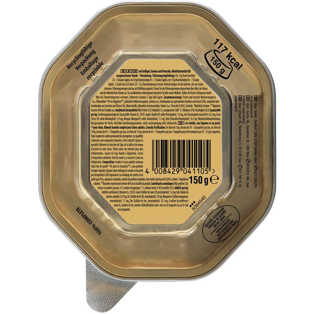 Produktabbildung Cesar Hunde-Nassfutter, Geflügel/Gemüse