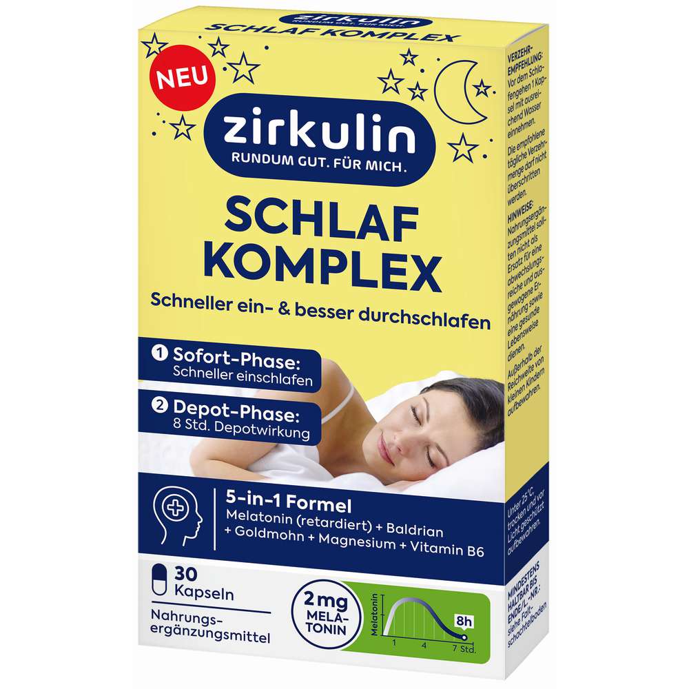 Produktabbildung Zirkulin Schlaf-Komplex 5in1 Formel, Kapseln