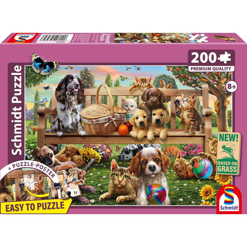 Produktabbildung Schmidt Spiele Puzzle Gartenpicknick für Hund und Katze
