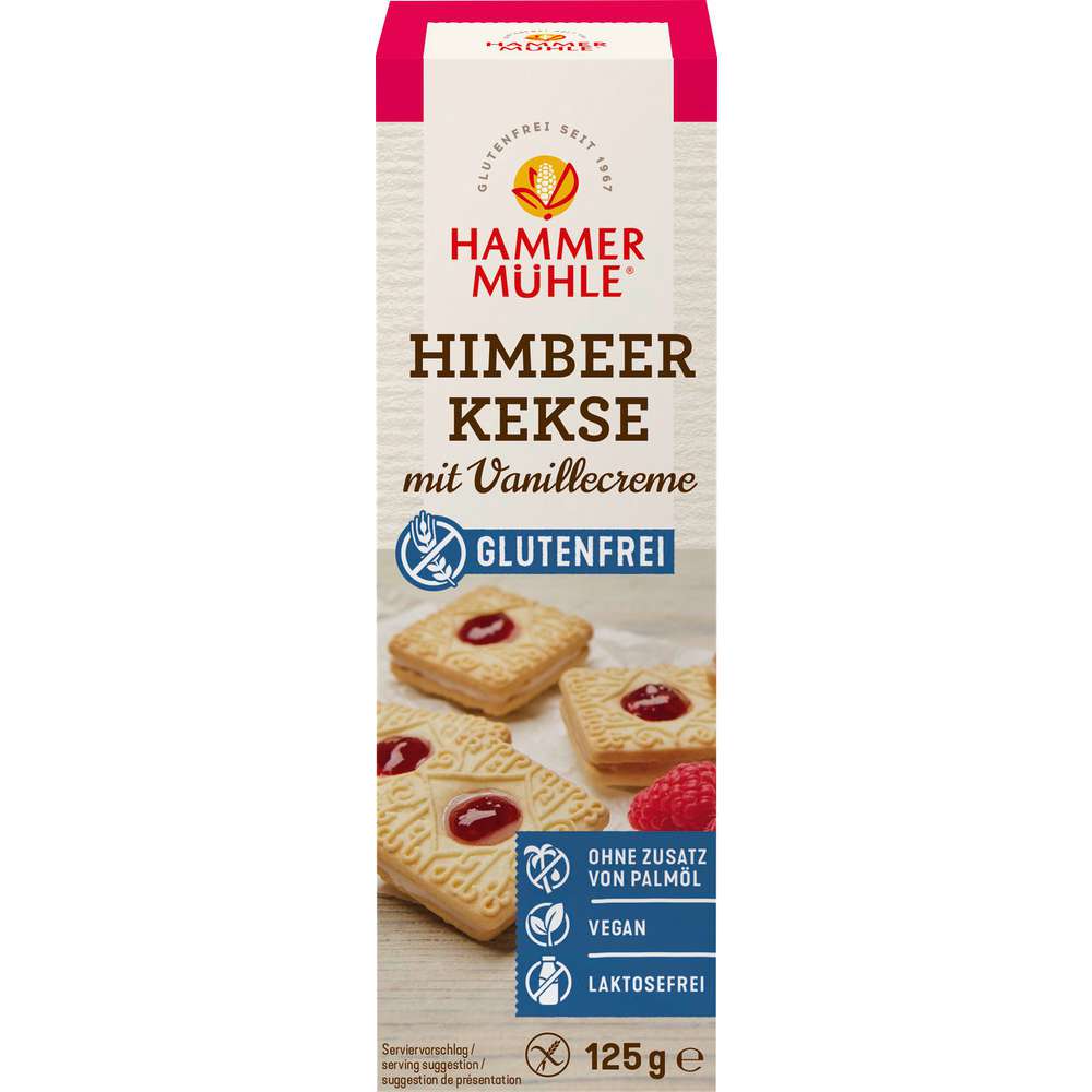 Produktabbildung Hammermühle Himbeerkekse mit Vanillecreme